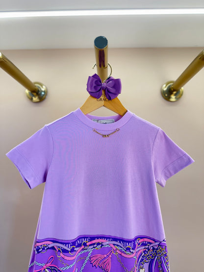 Vestido Infantil Lenço Lilás Orquídea - Animê