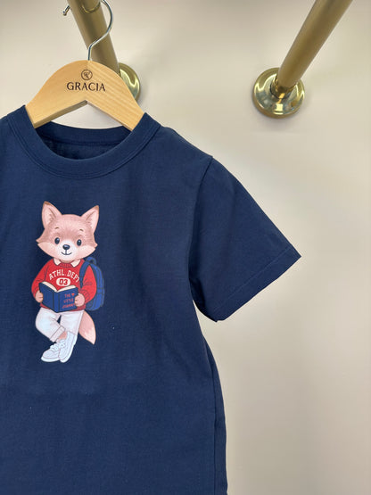 Conjunto Infantil Camiseta With Fox e Bermuda - Little Johnny