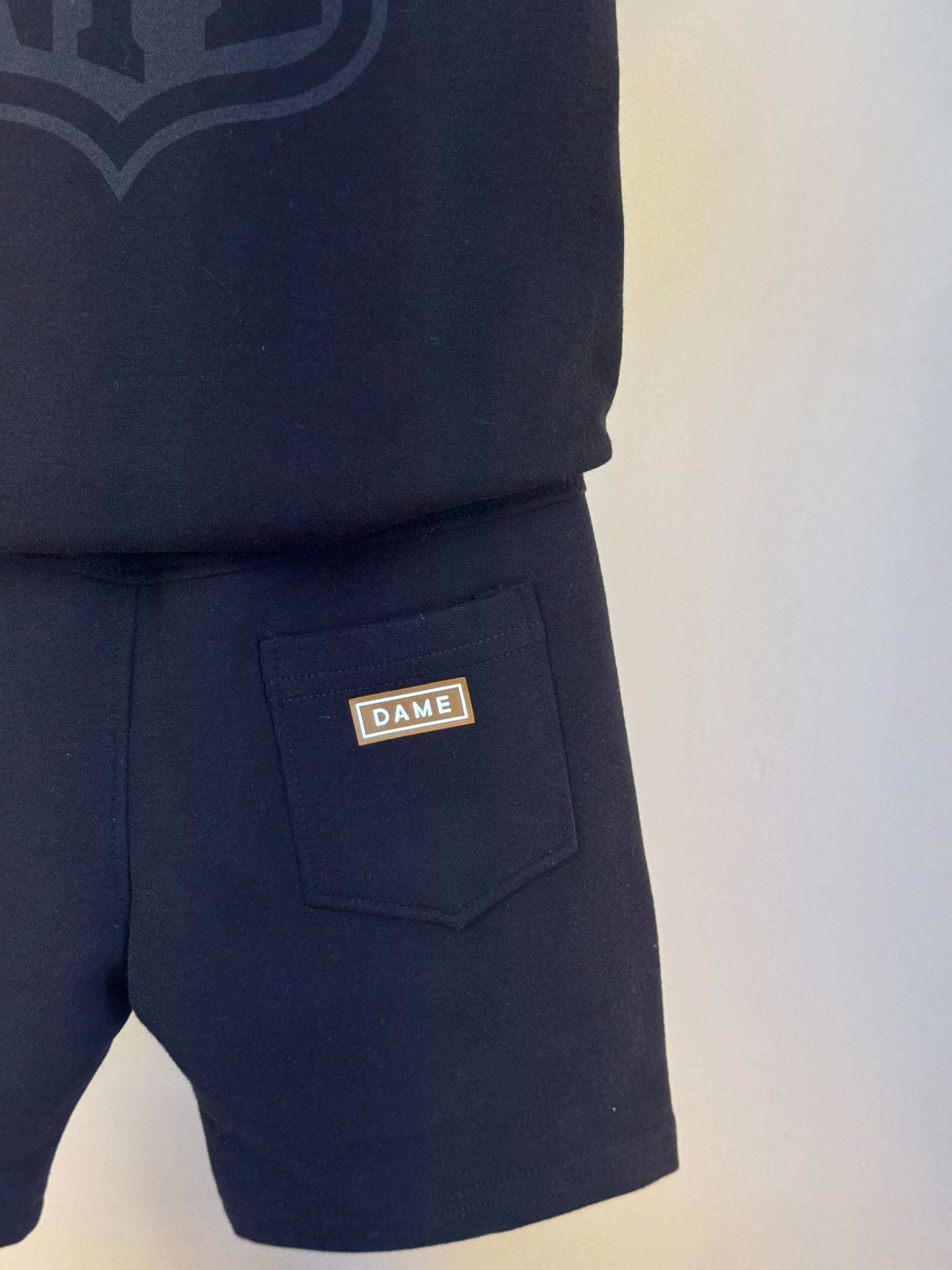 Conjunto Infantil Camiseta Algodão Jogador NFL e Bermuda Futebol NFL Preta - Dame