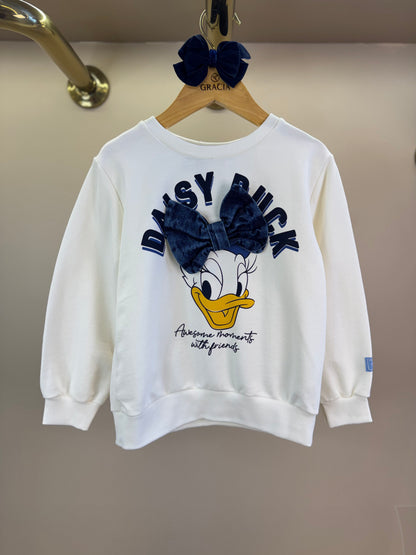 Casaco Infantil Daisy Laço Jeans Off White - Momi
