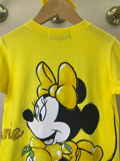 Vestido Infantil Disney Amarelo Mickey e Minnie Limões - Animê