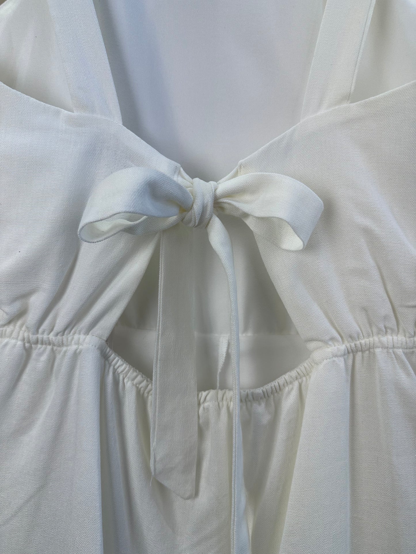 Vestido Teen de Linho Acinturada - Vanilla Cream