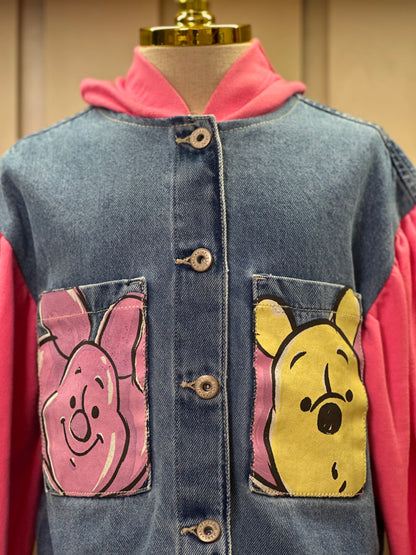 Conjunto Infantil Jaqueta Jeans Moletom Pooh e Calça Jeans Pooh - Animê Petite