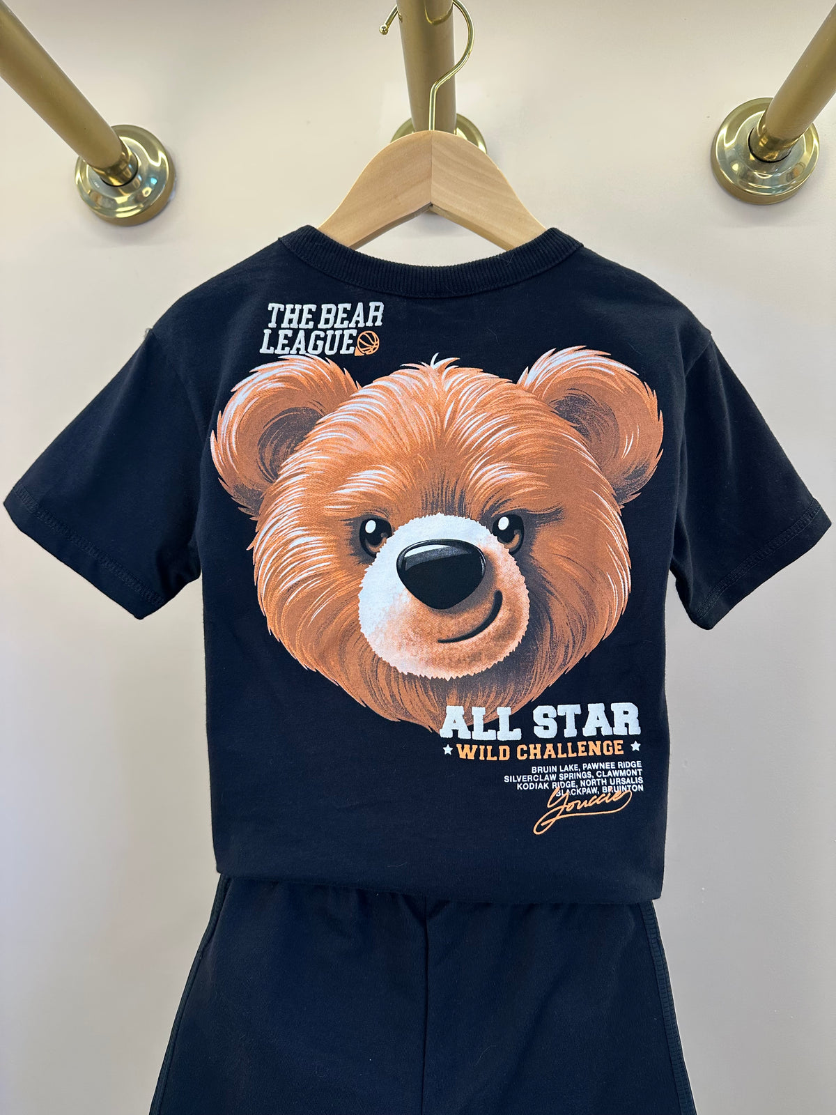 Conjunto Infantil T- Shirt Estampa Bear League e Bermuda - Youccie