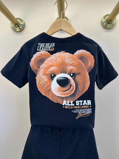 Conjunto Infantil T- Shirt Estampa Bear League e Bermuda - Youccie