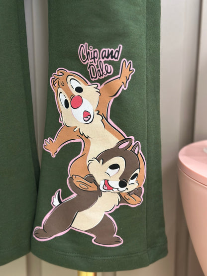 Conjunto Infantil Moletom Casaco Tico e Teco e Calça Verde Musgo - Momi