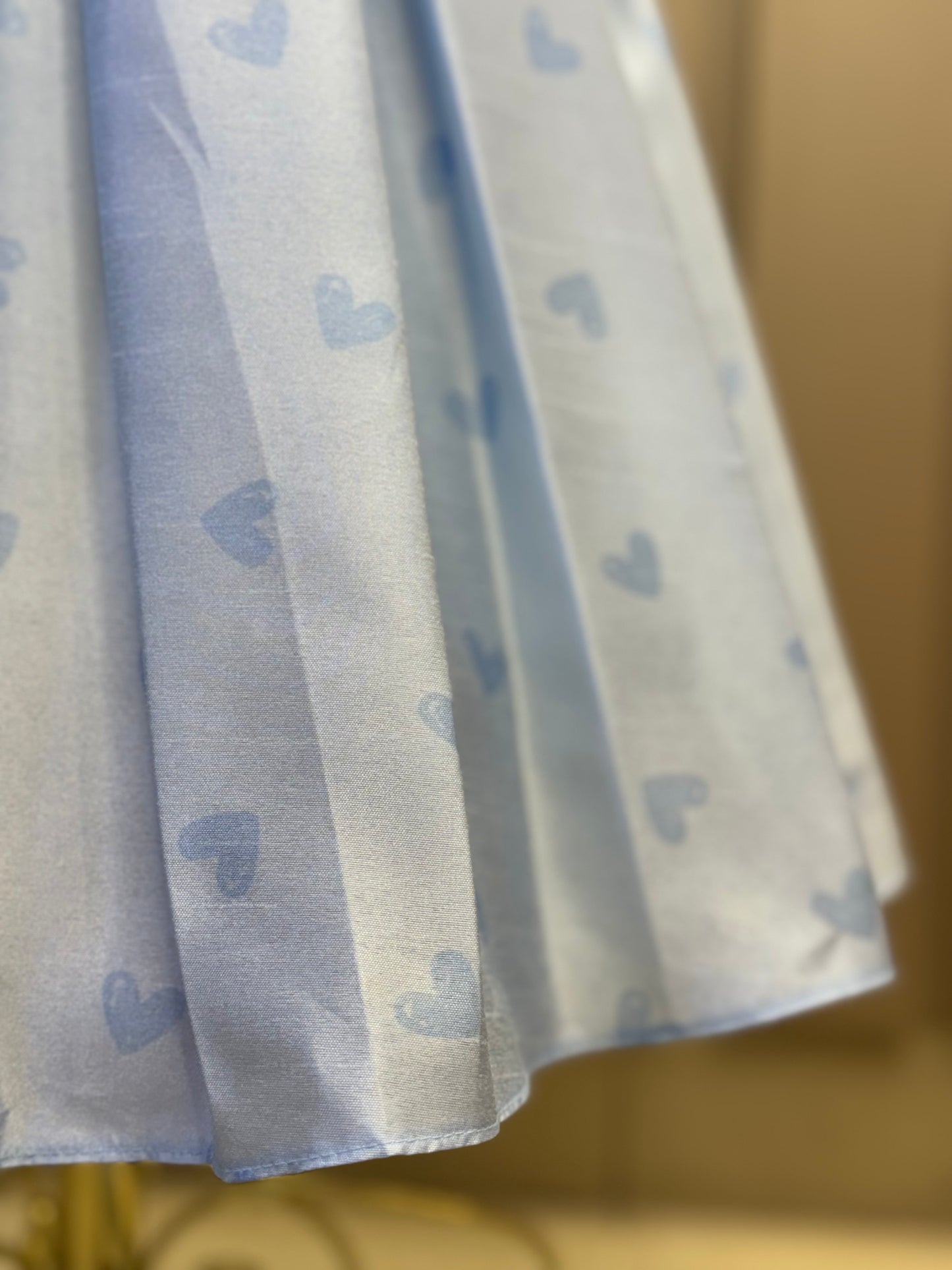 Vestido Infantil Festa Azul Corações Laço Cintura - Mon Sucré