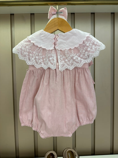 Pimpão Bebê Renda Bordado Flores  - Roana
