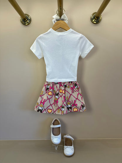 Conjunto Infantil Blusa Daisy e Saia Estampa Disney - Momi