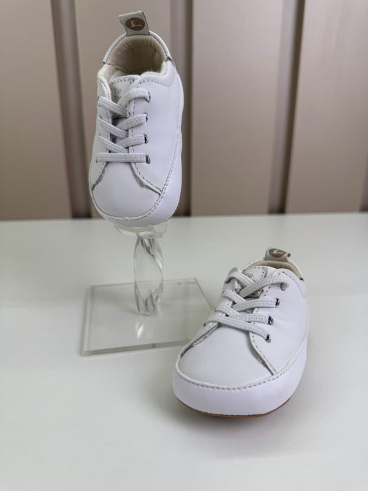 Sapatinho Bebê Snuggle Couro Branco - Tip Toey Joey