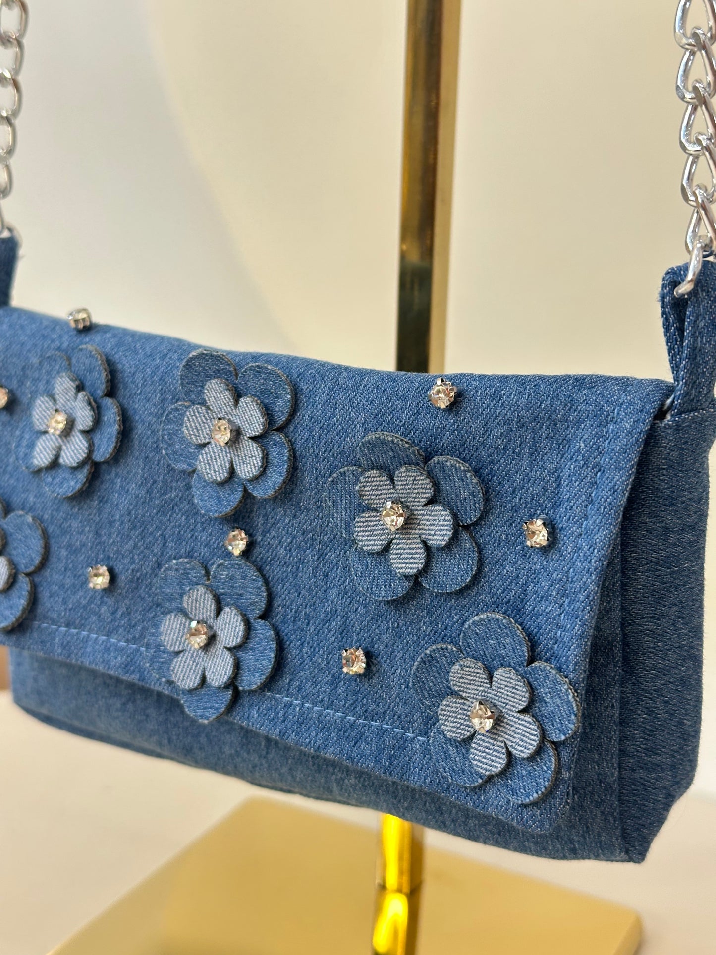 Bolsa Infantil Jeans & Flores - Gabriela Aquarela