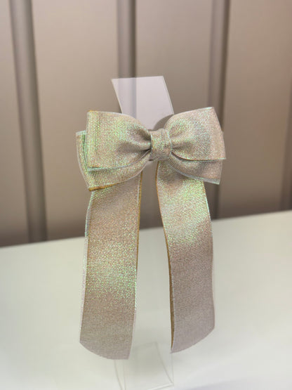 Laço Infantil Special Alongado Organza Sobreposta Dourado Tam. G - Gracia