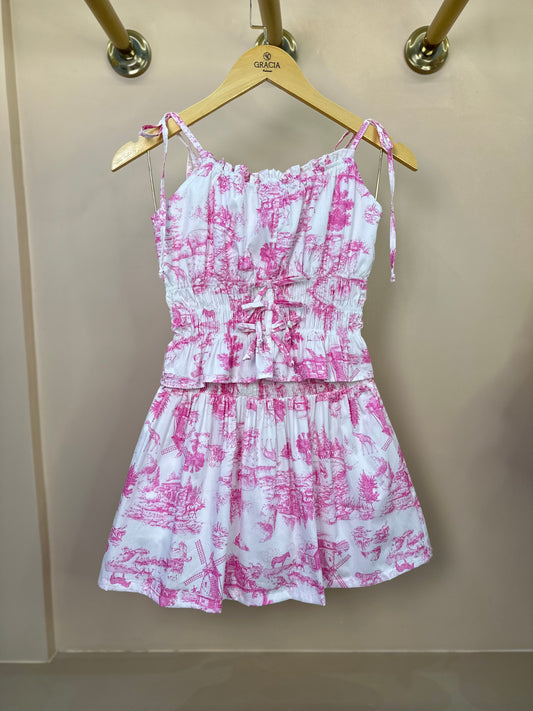 Conjunto Teen Blusa Corsele e Saia Toile Du Jouy - Two In