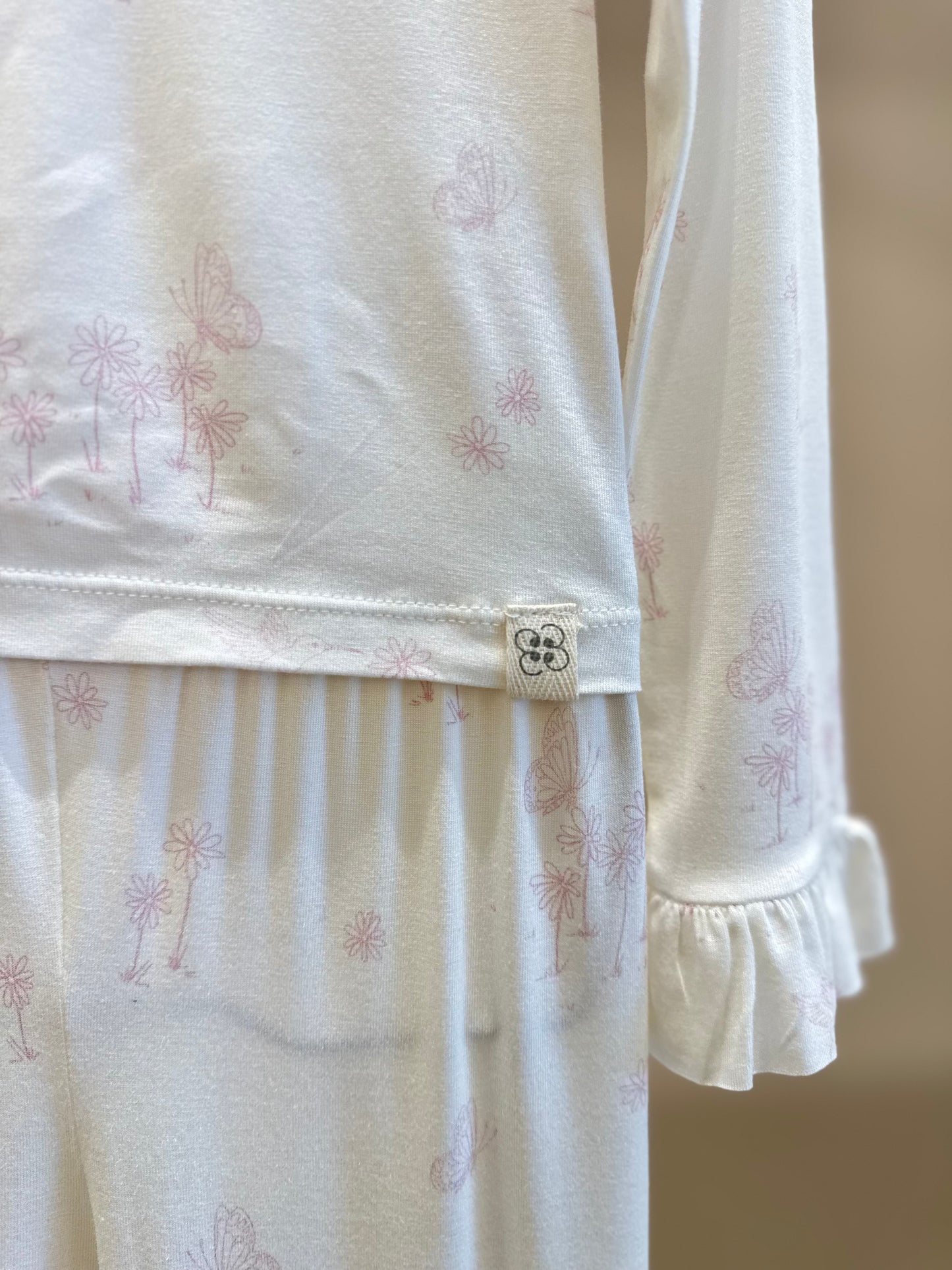 Pijama Infantil Comfy Blusa ML e Calça Butterfly Off White - Conforteca