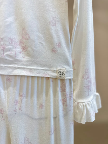 Pijama Infantil Comfy Blusa ML e Calça Butterfly Off White - Conforteca