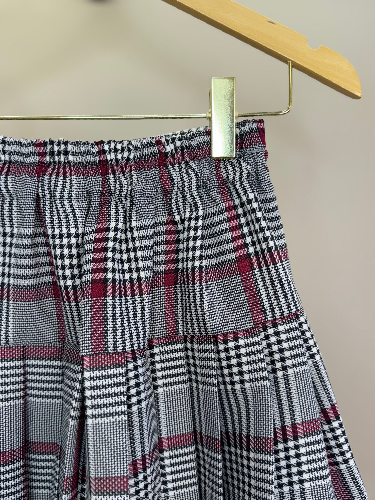Saia-shorts Teen Pregas Alfaiataria Xadrez Coração Strass - Two In