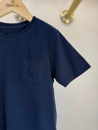 Camiseta Infantil Bolso Algodão MC Preta - Dudes