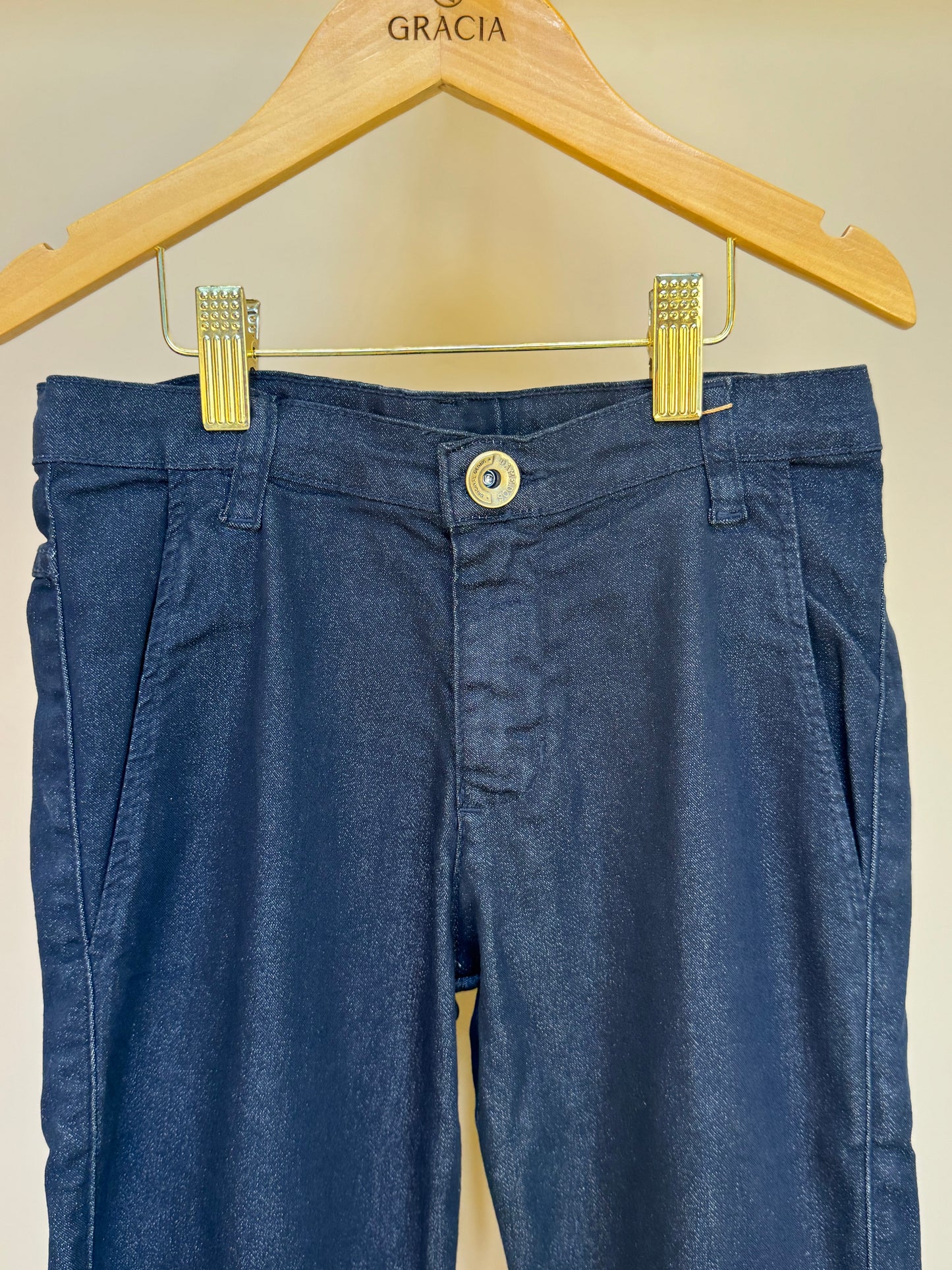 Calça social skinny de sarja marinho - Dame