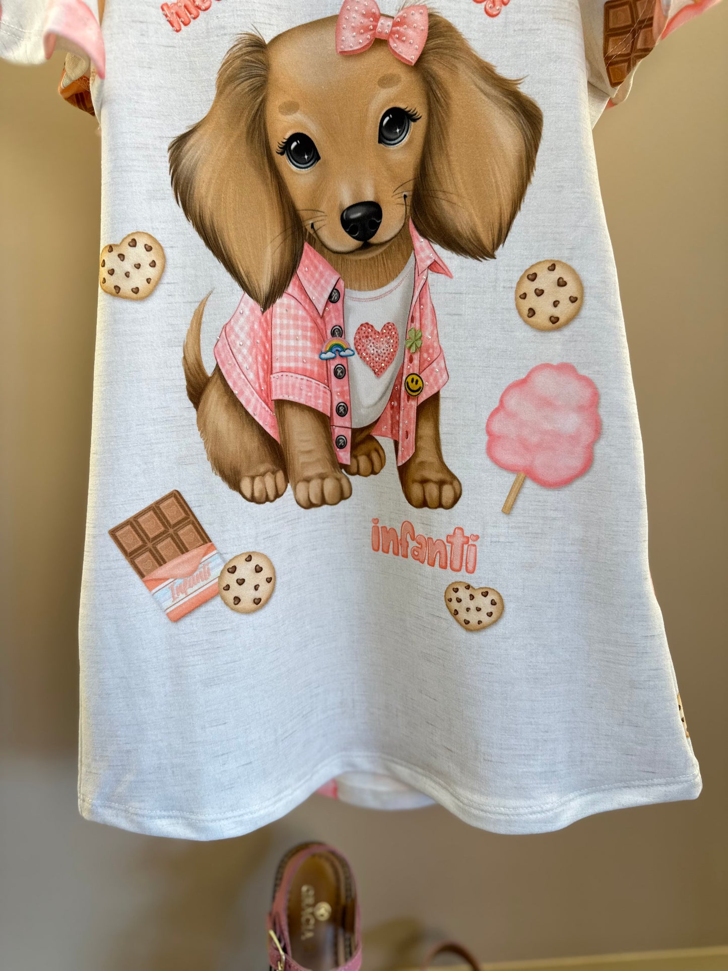 Vestido Infantil Molecotton Meus Doces Favoritos Bege Claro - Infanti