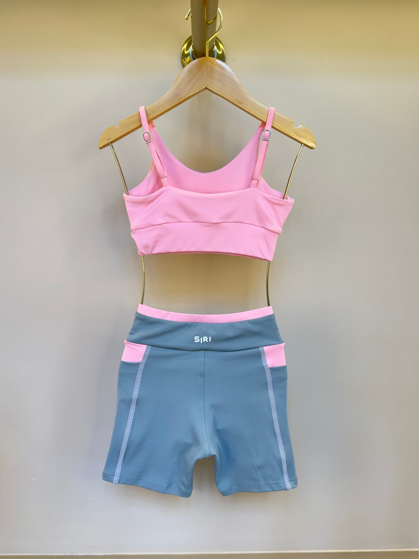 Conjunto Infantil Top Sara Ballet Rosa e Bermuda Sara Ballet Cinza - Siri Sport