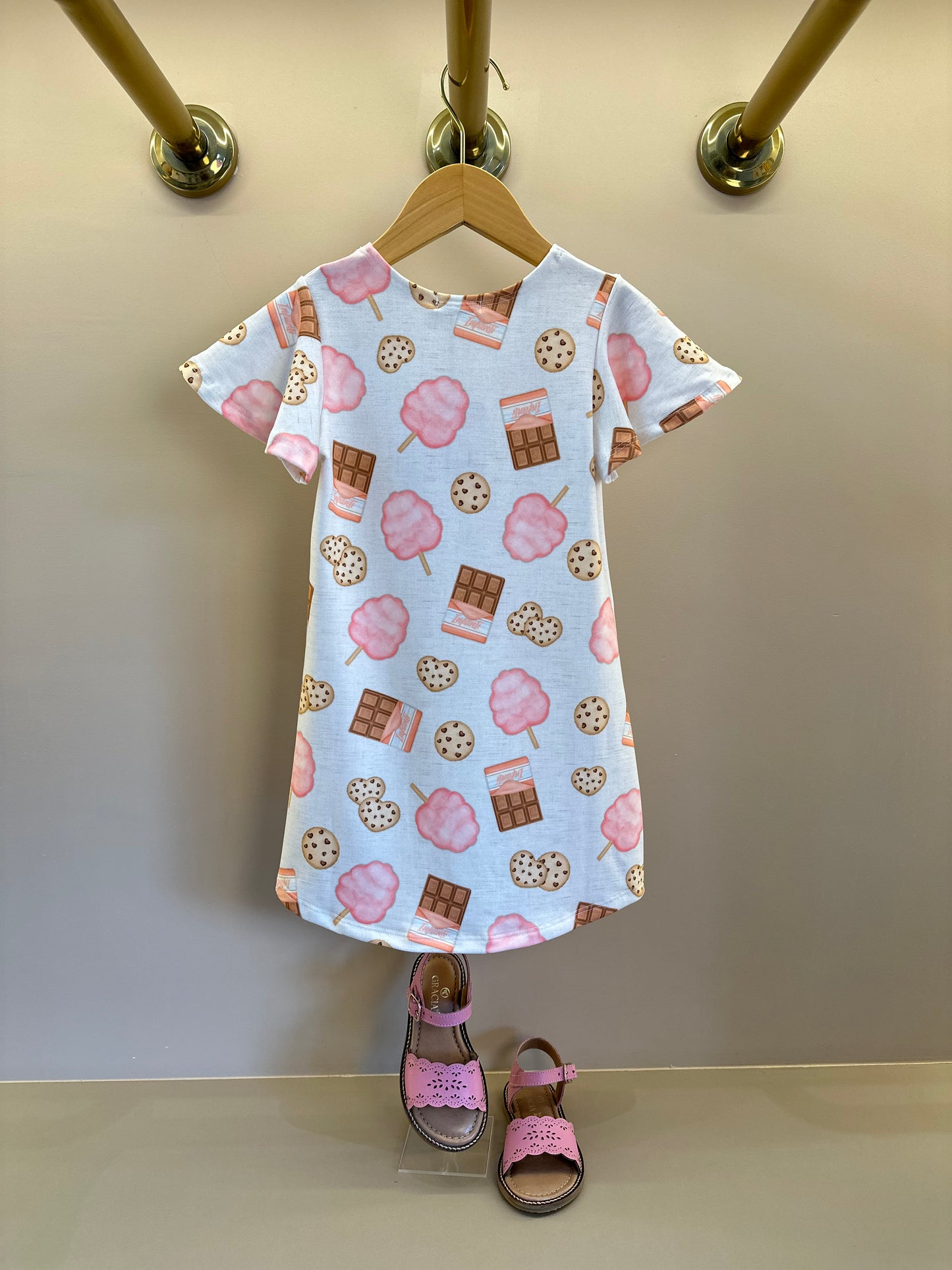 Vestido Infantil Molecotton Meus Doces Favoritos Bege Claro - Infanti