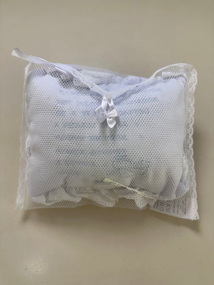 Almofada Bebê Oração Santo Anjo Rendada Bordado Azul - Roana