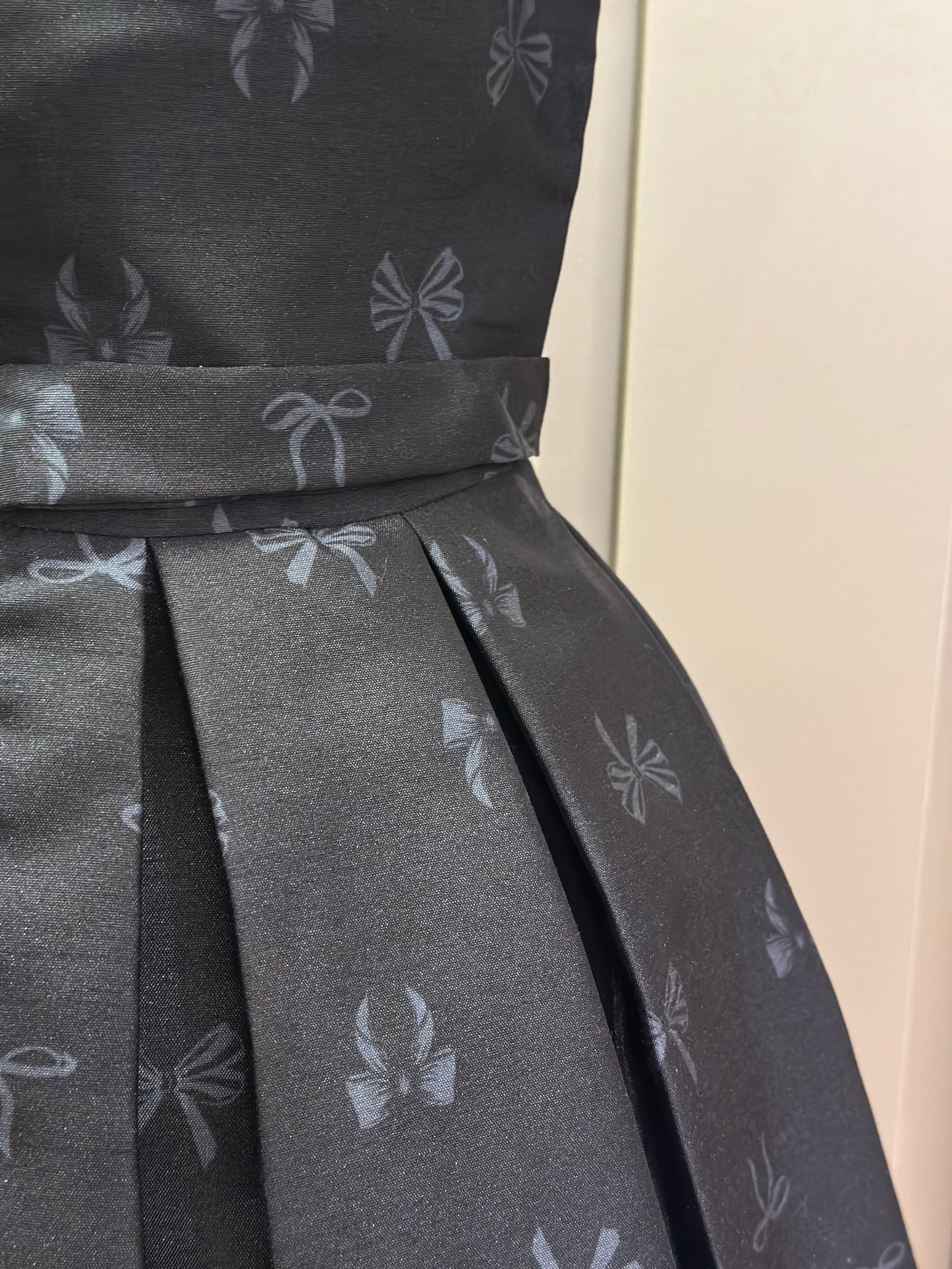 Vestido Infantil Festa Preto Estampa Lacinhos - Mon Sucré