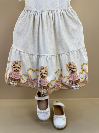 Vestido Infantil em Malha Power Bege Claro - Infanti