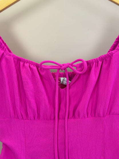 Vestido Teen Crepe Babados Pink - Two In
