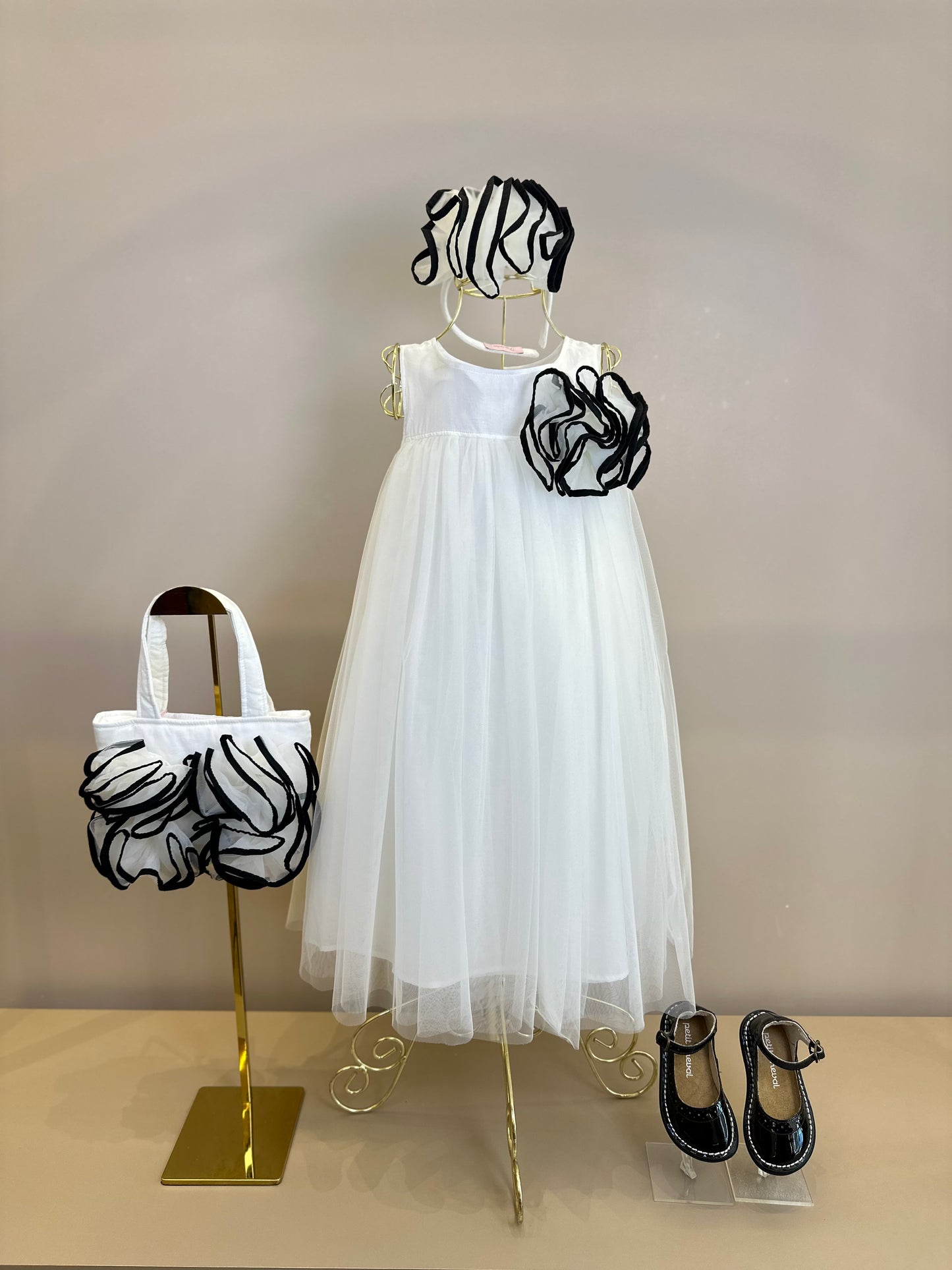 Vestido Infantil Tule Max Flor Bicolor - Pituchinhus