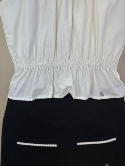 Conjunto Teen Blusa Tricoline Elástico Cintura e Saia Detalhes Bolsos - Two In