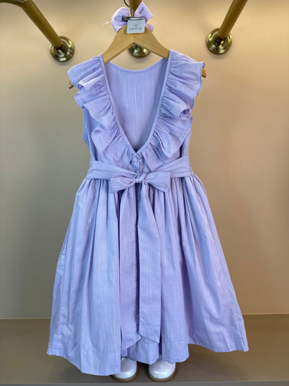 Vestido Infantil Clássico Algodão Isaura Lavanda - Gracia