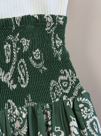 Conjunto Teen Blusa Babados Mangas Voil e Saia Viscose Verde Oliva - Two In