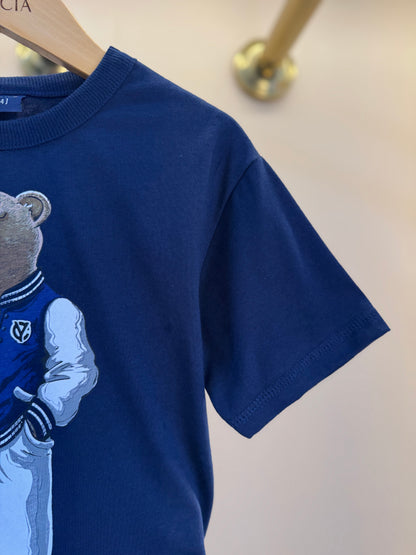 Conjunto Infantil Camiseta Ursinho College e Bermuda Bege - Youccie