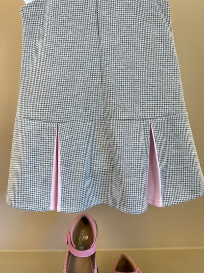 Salopete Infantil Pied Poule Laço com Camisa Gola Babadinho Branca  - Gabriela Aquarela