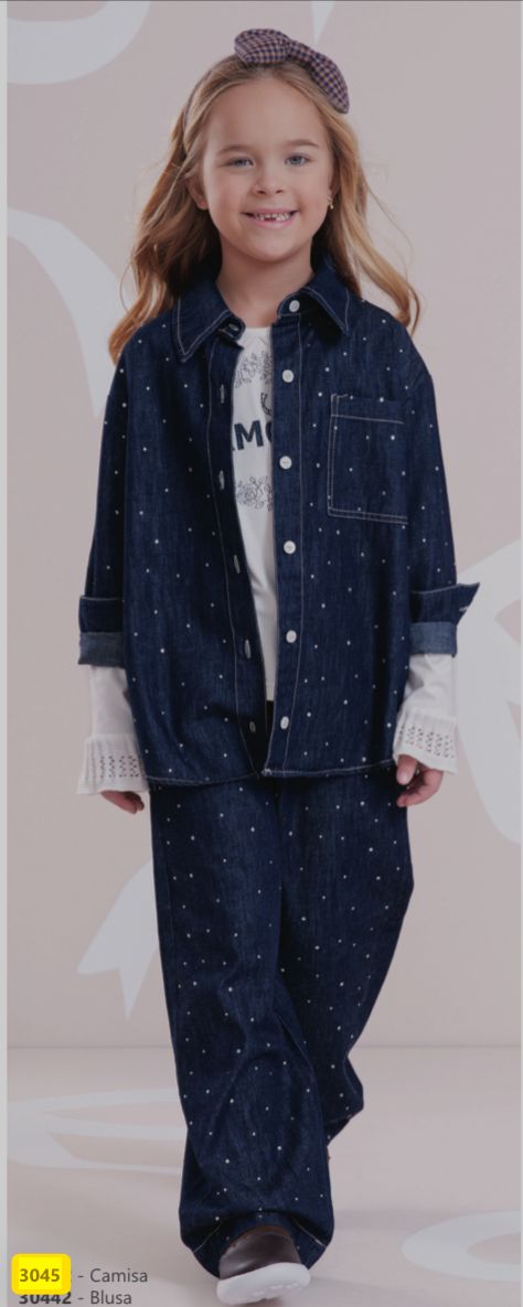 Camisa Infantil Jeans Cristais  - Pituchinhus