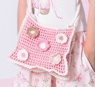 Bolsa Infantil Crochê Florzinhas Dolce - Pituchinhus