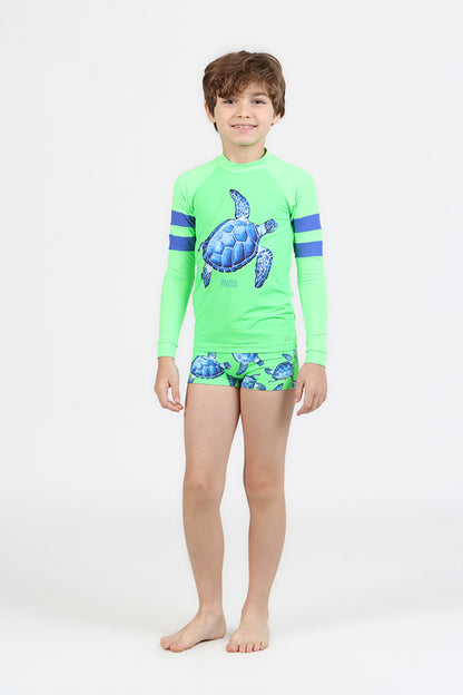 Conjunto Infantil Blusa de Proteção e Sunga Arthur Turtle - Siri Kids