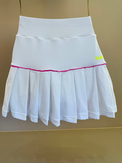 Conjunto Infantil Top Basic Six e Saia Fernanda Dry Badminton Branco - Siri Sport