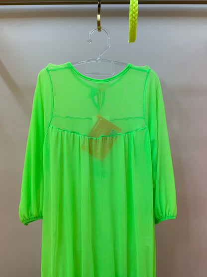 Vestido Infantil Tule Eduarda Verde Fluor - Siri Kids
