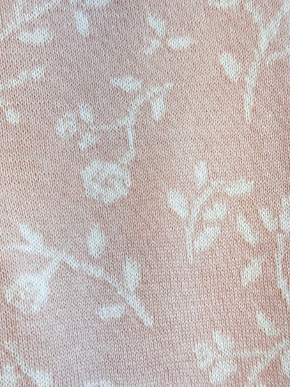 Legging Infantil Tricot Floral Rosa Mel - Pituchinhus