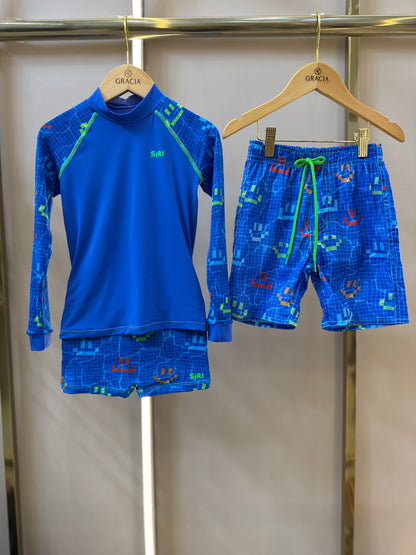 Conjunto Infantil Blusa ML e Sunga Lucca Aqua Play - Siri Kids