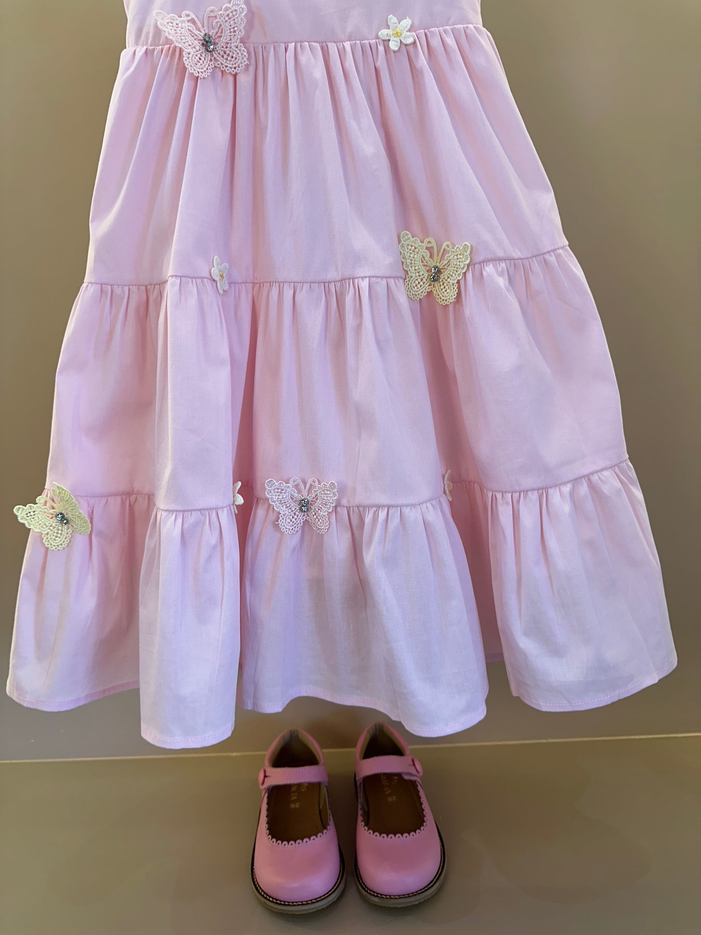Vestido Infantil Borboletas e Rosas - Gabriela Aquarela