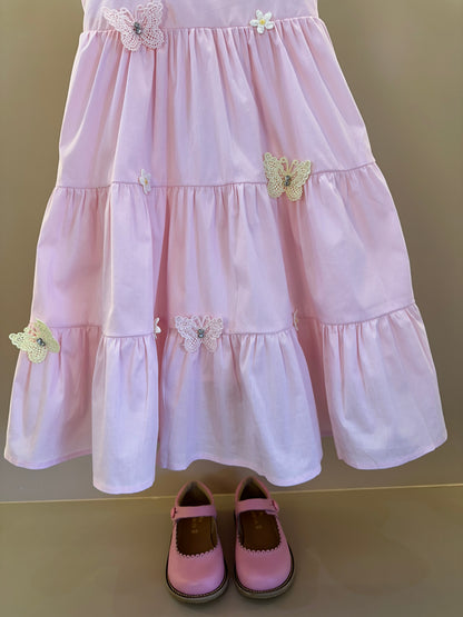 Vestido Infantil Borboletas e Rosas - Gabriela Aquarela