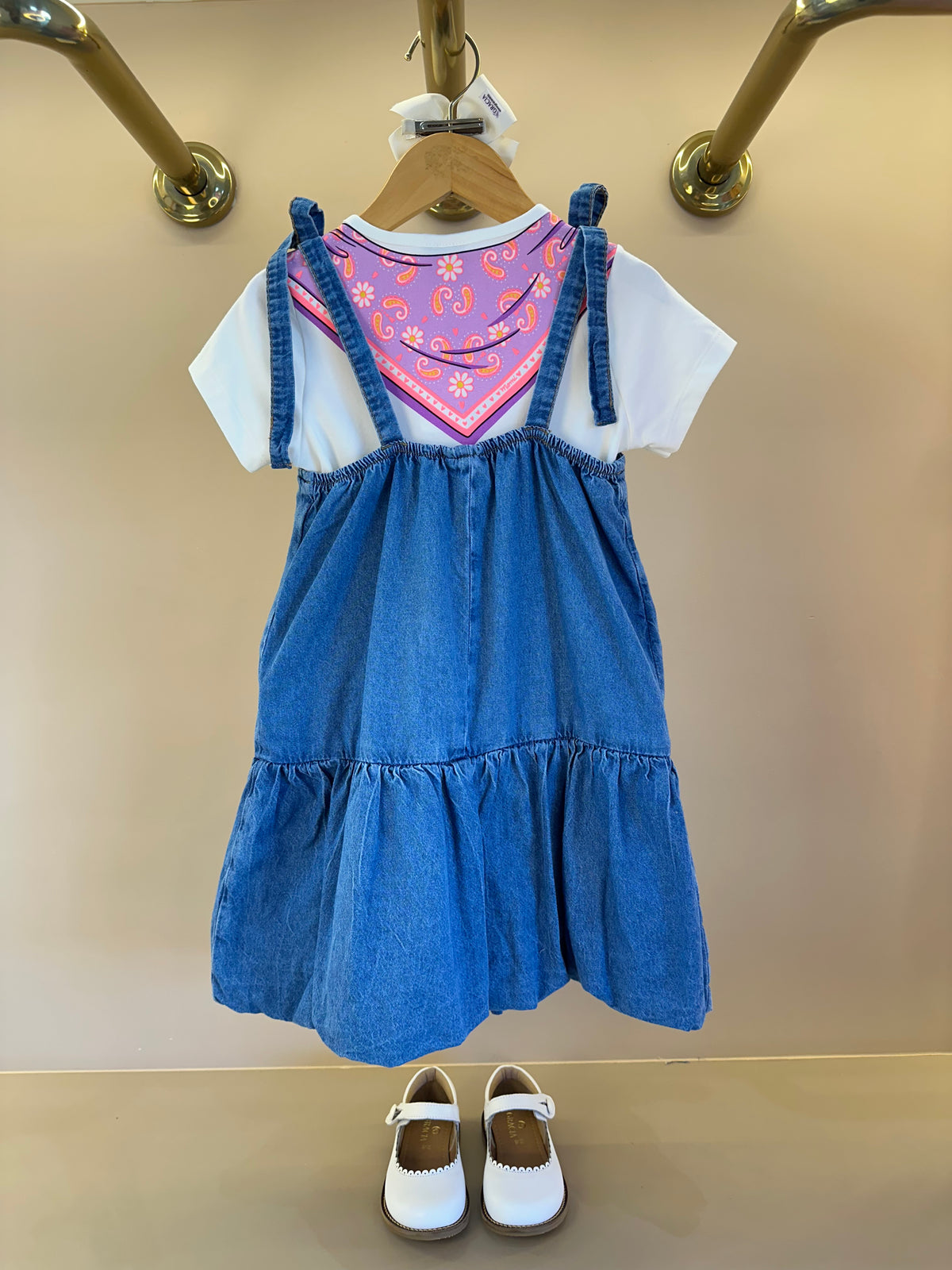 Salopete Infantil Jeans Saia Balonê - Momi