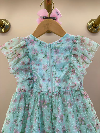Vestido Infantil Rodado Em Tule Estampa Exclusiva - Luluzinha