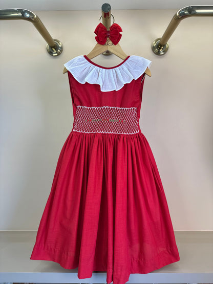 Vestido Infantil Clássico Algodão Isaura Vermelho - Gracia