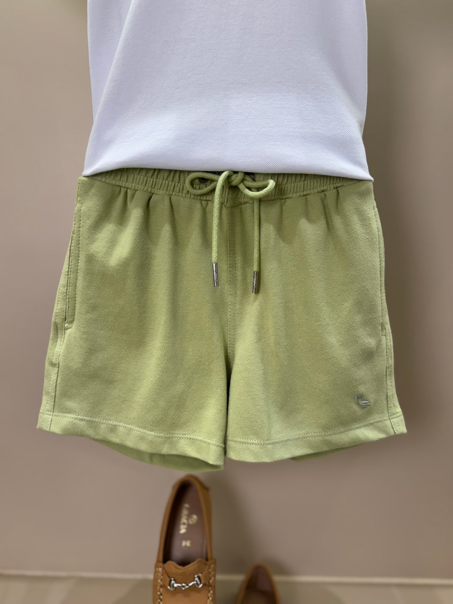 Shorts Infantil Piquet Cordão Verde - Dudes