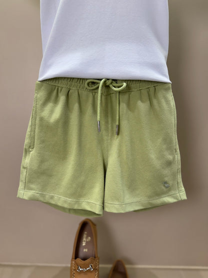 Shorts Infantil Piquet Cordão Verde - Dudes