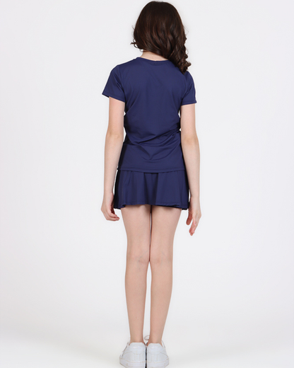 Conjunto Infantil Blusa Maria New Trip e Saia-shorts Larissa New Trip Marinho - Siri Sport